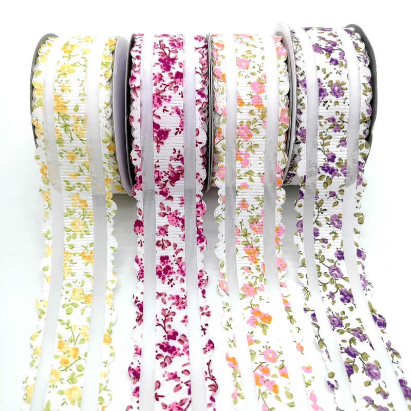 

5 yards 38mm Ribbon Wedding Party Decoration Organza Ribbon With Lace Ribbonn Gift Wrapping Hair Bows DIY Christmas Ribbon