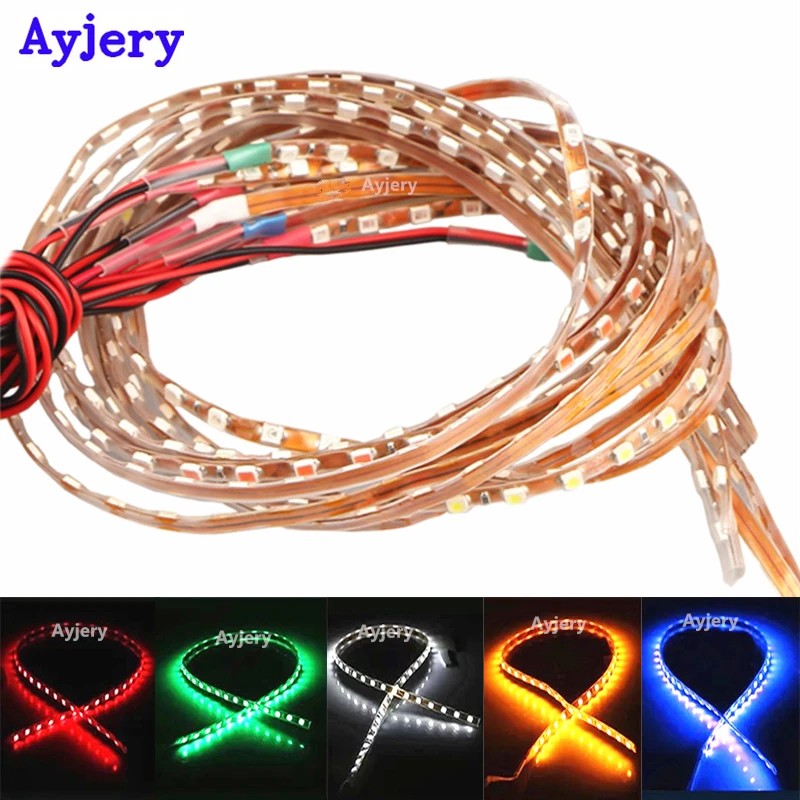 Ayjery 100 шт. 45 светодиодный 45 см 1210 SMD 12 в автомобильный гибкий светодиодный фонарь для бровей, световая лампа белого, синего, красного, желтого, зеленого цвета, дневной свет