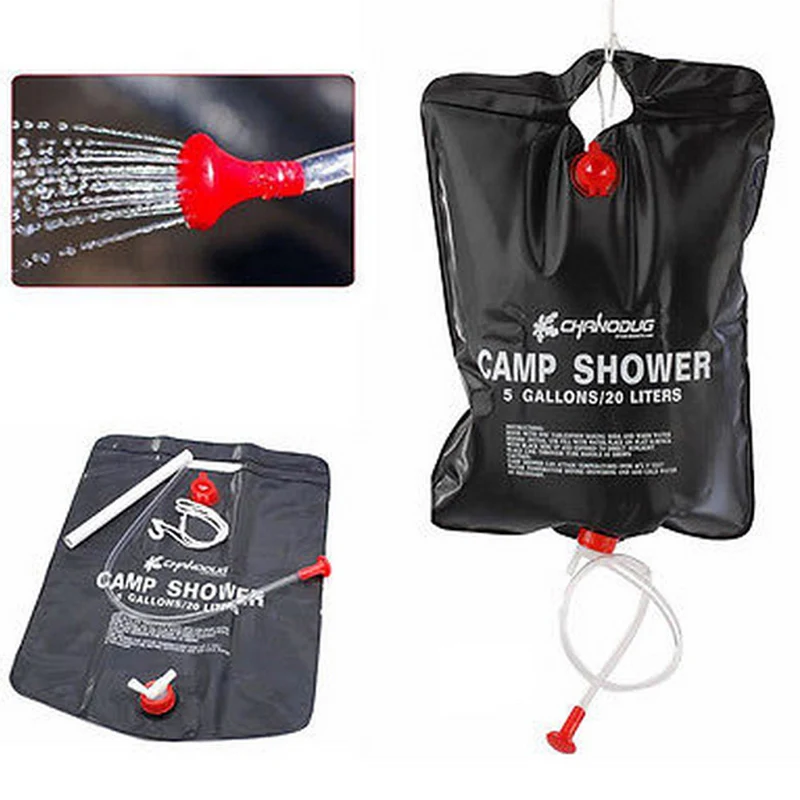

20L 5 Gallon Camping Hiking Solar Heated Camp Shower Bag Shower Bathing Water Bag Fishing Picnic BBQ Water Storage Bag