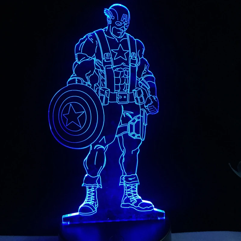 2018 мультфильм 3D светодиодный светильник R2D2 Звездные войны Америка Капитан