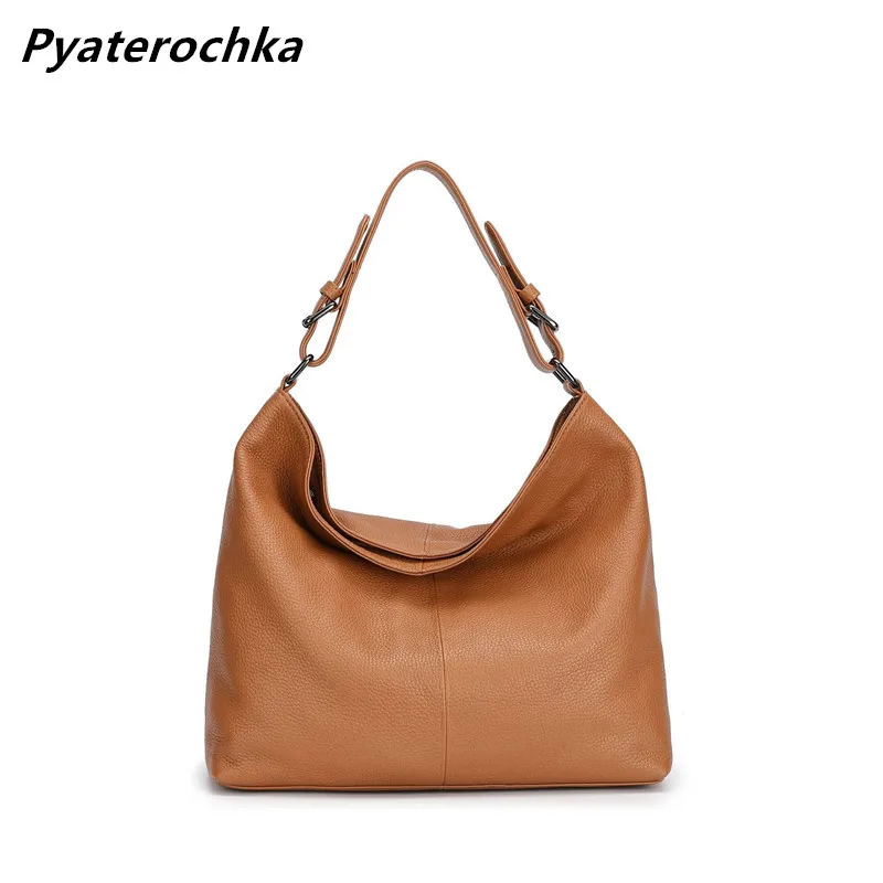 

Pyaterochka Women Real Leather Handbags Vintage Retro Bag Female Casual Tote Luxury Shoulder Bags Famous Brand 2018 High Quality