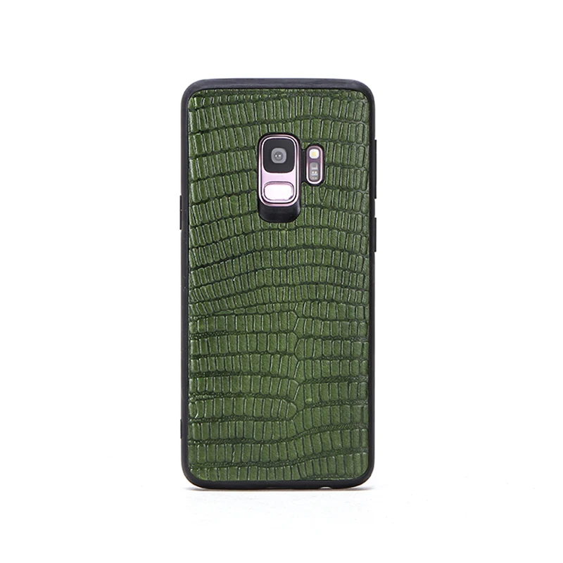 Роскошный тонкий чехол из натуральной кожи для samsung Galaxy S9, чехол для телефона, Силиконовый противоударный чехол для samsung S9 - Цвет: Green