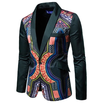 

New 2019 Men print dance blazer coats drop ship Sell hot casualsuits Jackets Outerwear pockets fashion top clothes plus size