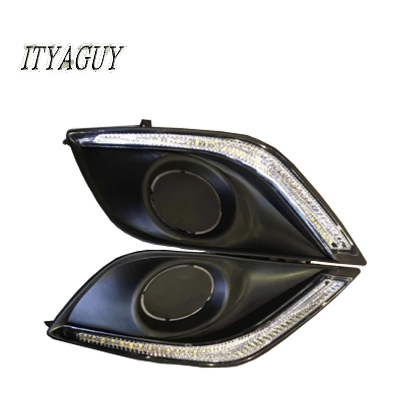 

Free shiping Yellow turning style Car styling LED DRL daytime Car Daytime running light for Nissans sunny 2014 led drl fog lamp