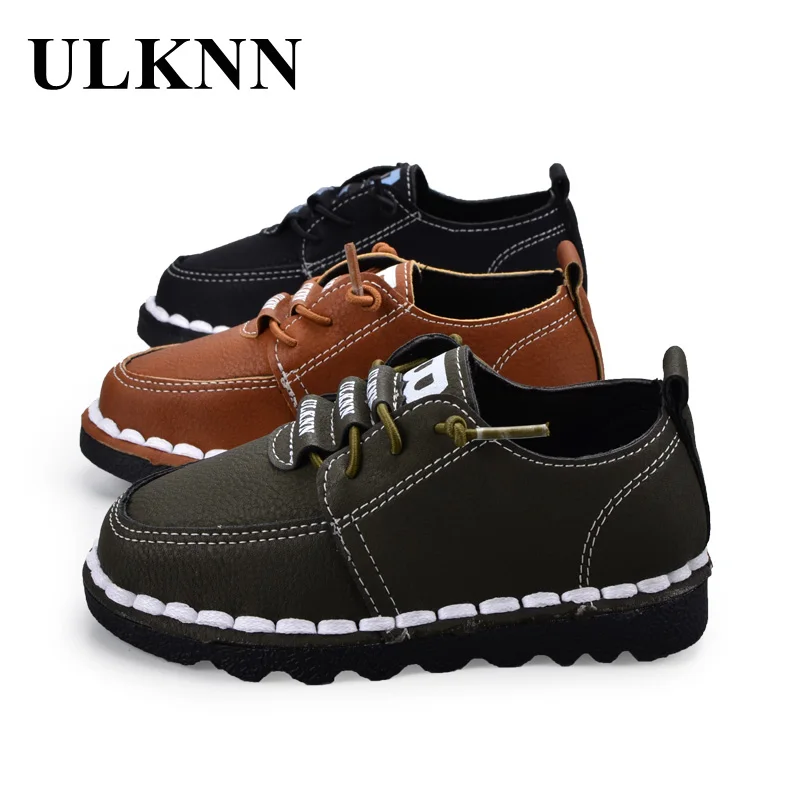 ULKNN Children Sneakers Boys Girls Sport Running Shoes Top Leather Canvas Spring Autumn For Female Boys Kids Casual Shoes