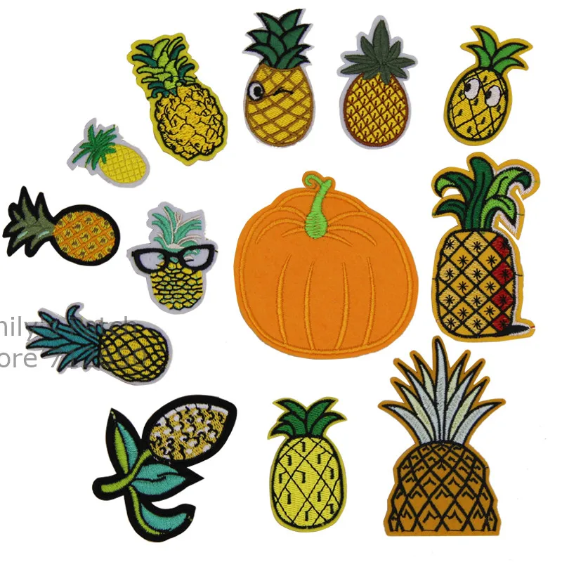 Embroidered Patches Pineapples Pineapple Iron Patch 10pcs New