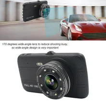 Newest Professional 4 Inch HD Display Car DVR 1080P 170 Degree Wide Angle Infrared Night Vision Car Dash Camera With Rear Lens