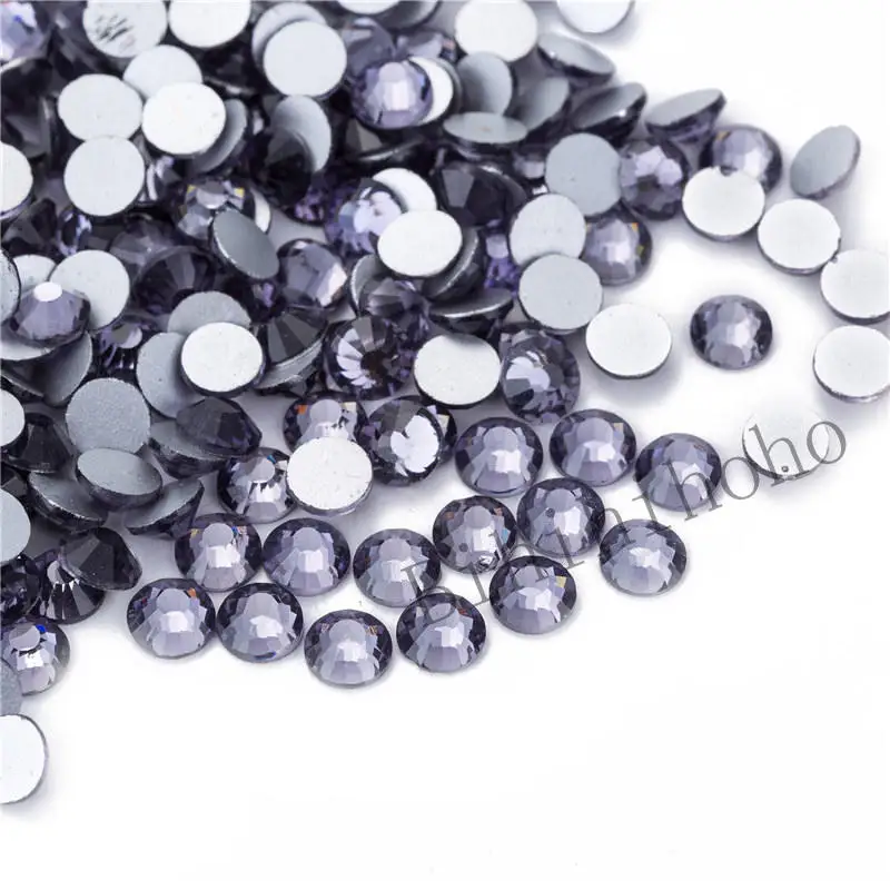 

Nail Rhinestone 3D Non HotFix Nail Art SS3 ss4 ss5 ss10 ss12 ss16 SS30 1440pcs Size purple Rhinestones For Nails Art 035