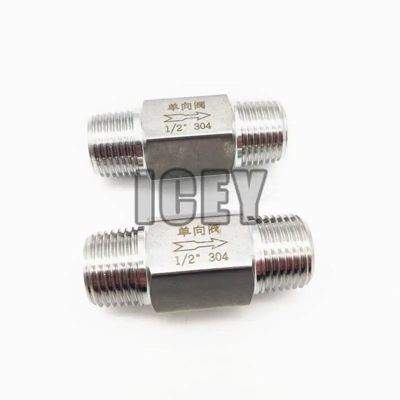 

One-way Single Check Valve Male Thread ZG 1/4" 3/8" 1/2" SS304 Acid-proof