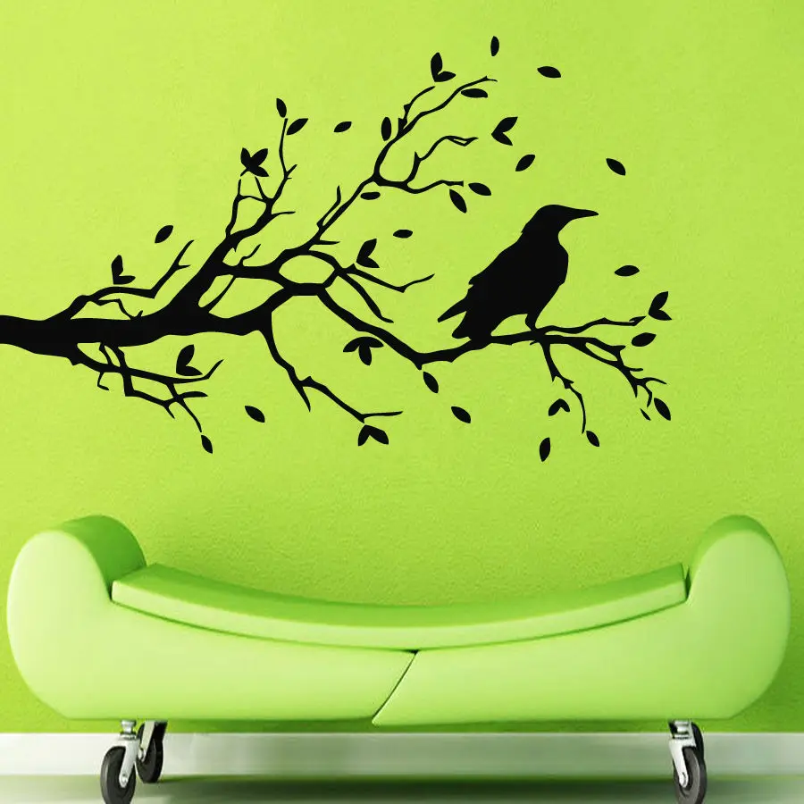 Wall Decals Tree Decal Raven Vinyl Sticker Bedroom Living Room Home