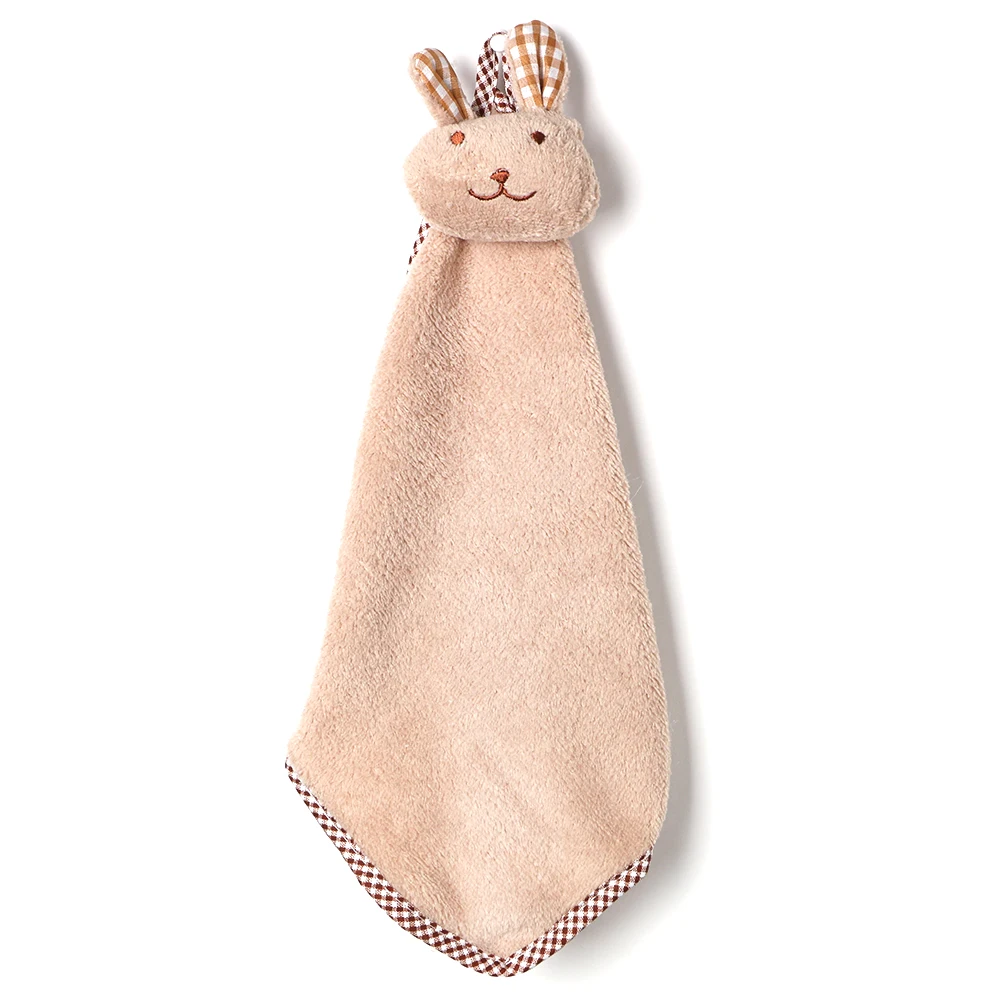Coffee HILIFE Soft Coral Velvet Cute Cartoon Rabbit Candy Colors No Lint Water Absorption Cloth Can Be Hung Hanging Hand Towels - Цвет: Coffee