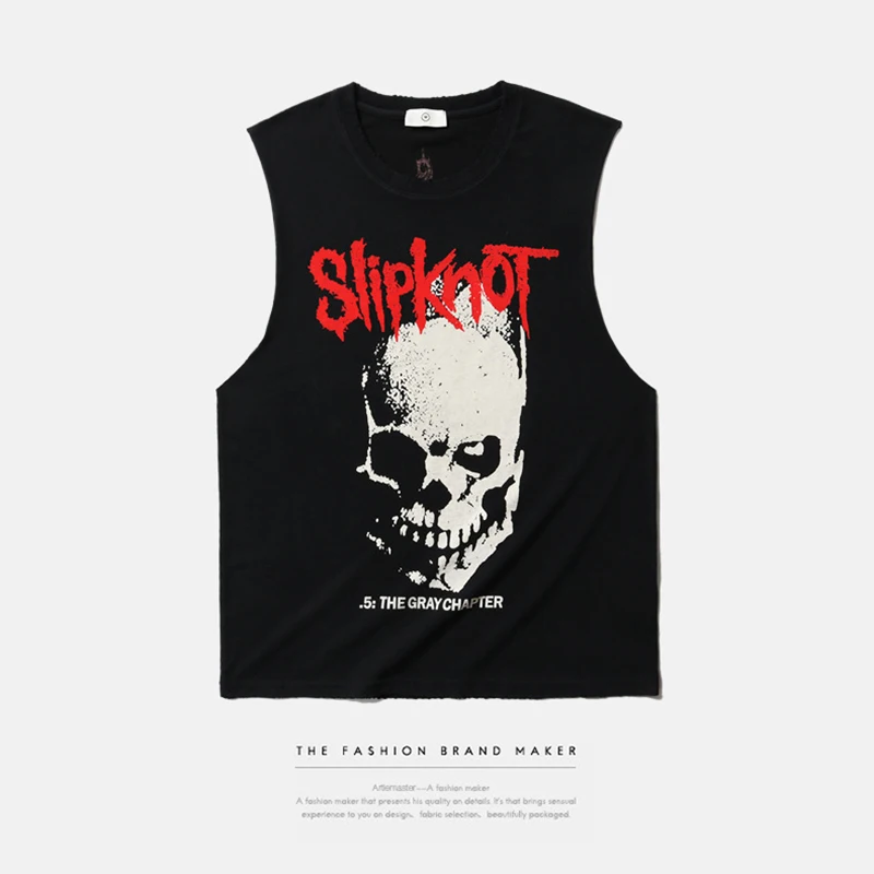 Rock Band Slipknot Tank Top Men Sleeveless Shirt and Street Style