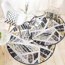 Европейский Простой Модный марширующий узор моющийся нескользящий нейлон короткие волосы круглый коврик для гостиной спальни кухня ковер
