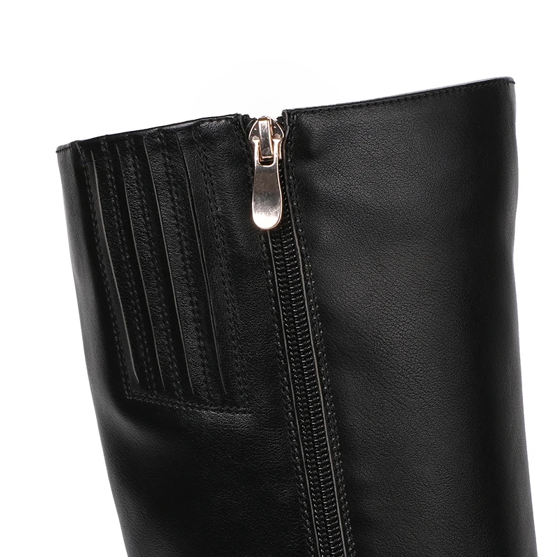 AIMEIGAO New 2017 Winter High Boots Round Toe knee High Boots Zipper Boots Winter Shoes For Women zapatos de mujer de moda