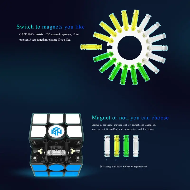 GAN 356 X магнитные кубики рубика Волшебные Profissional Gan 356x скорость магнитные кубики куб головоломка Neo Cubo Magico Ганс 356 X детские игрушки