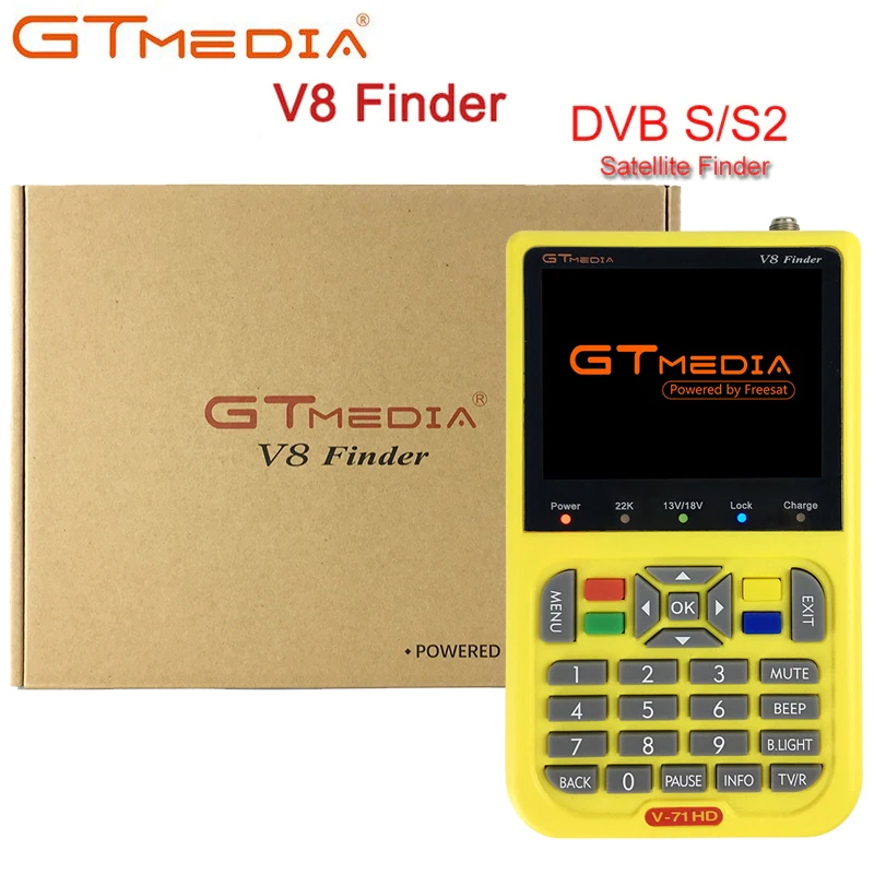 

Digital Satellite Finder Meter V8 Finder HD LCD DVB-S2 SatFinder MPEG2 MPEG4 3000mA Battery V8 Finder FTA Fully DVB Sat finder