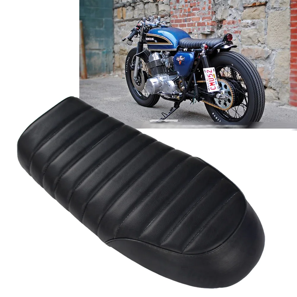 Motorcycle Black Vintage Cafe Racer Seat Retro Saddle For Honda CB200