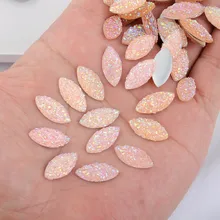 BOLIAO-diamante de imitación de resina rosa para decoración de vacaciones en casa, 40 Uds., 8x16mm (0,31x0,63 pulgadas)
