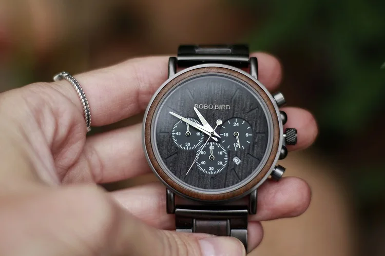 Wooden Chronograph Watch Men's Luxury Style