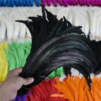 

35-40cm /14-16 inch Natural Dyed Black Decoration Rooster Tail Feathers