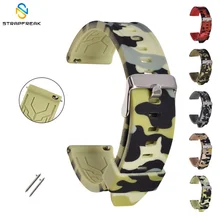 Силиконовый ремешок для часов samsung gear S2 S3 Huami Amazfit Quick Release 20 мм 22 мм Камуфляжный резиновый ремешок для часов