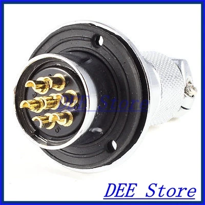 

Flange Mounting GX25-7 7Pin Male 25mm Aviation Plug Connector w Plastic Cover