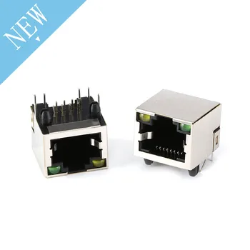 

10PCS RJ45 Modular Network PCB Jack 8P LAN Connector Shielded with LED Lamp