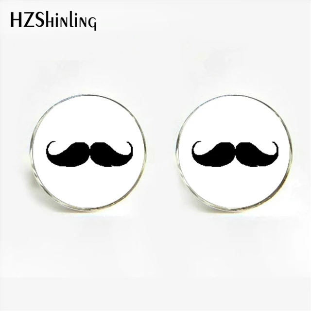 hzshinling fathers gift high quality mustache emoji cufflinks