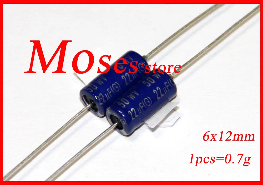 

50v 22uf Axial capacitance Electrolytic Capacitor 6x12mm (200pcs)