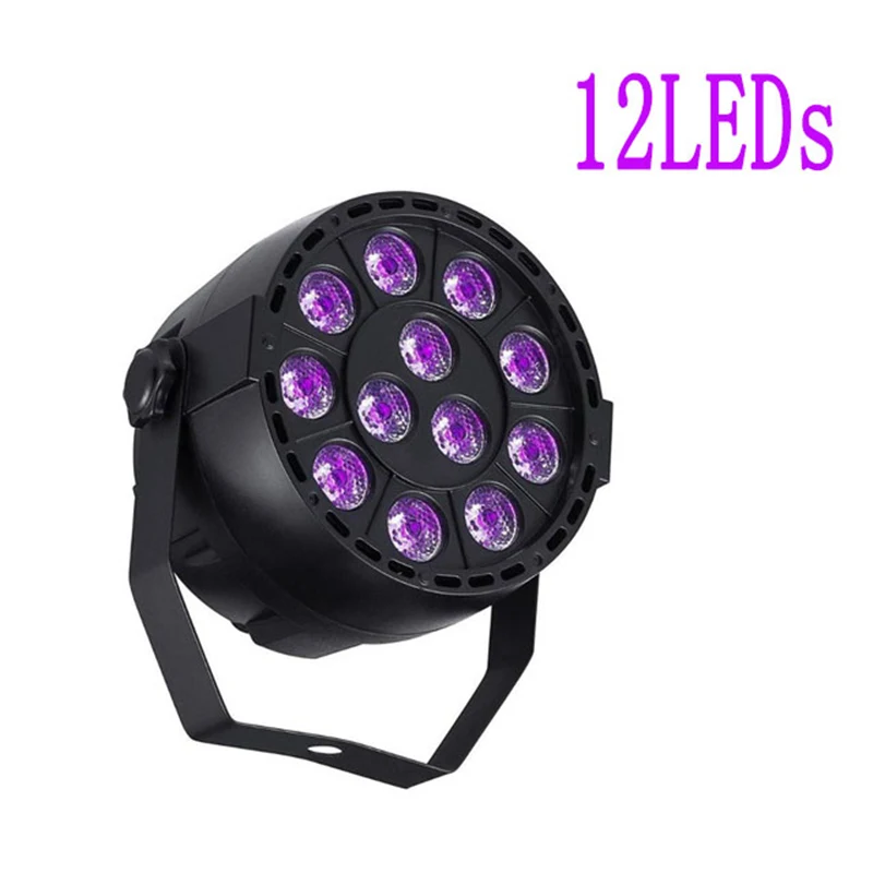 12LEDs 12/36/54 СИД УФ фиолетовый сценический Par Светильник 24 Вт/54 Вт/65 Вт ультрафиолетового Строб черный светильник проекционной лампы для KTV паб клуб диско ди-джей Вечерние - Цвет: 12LEDs