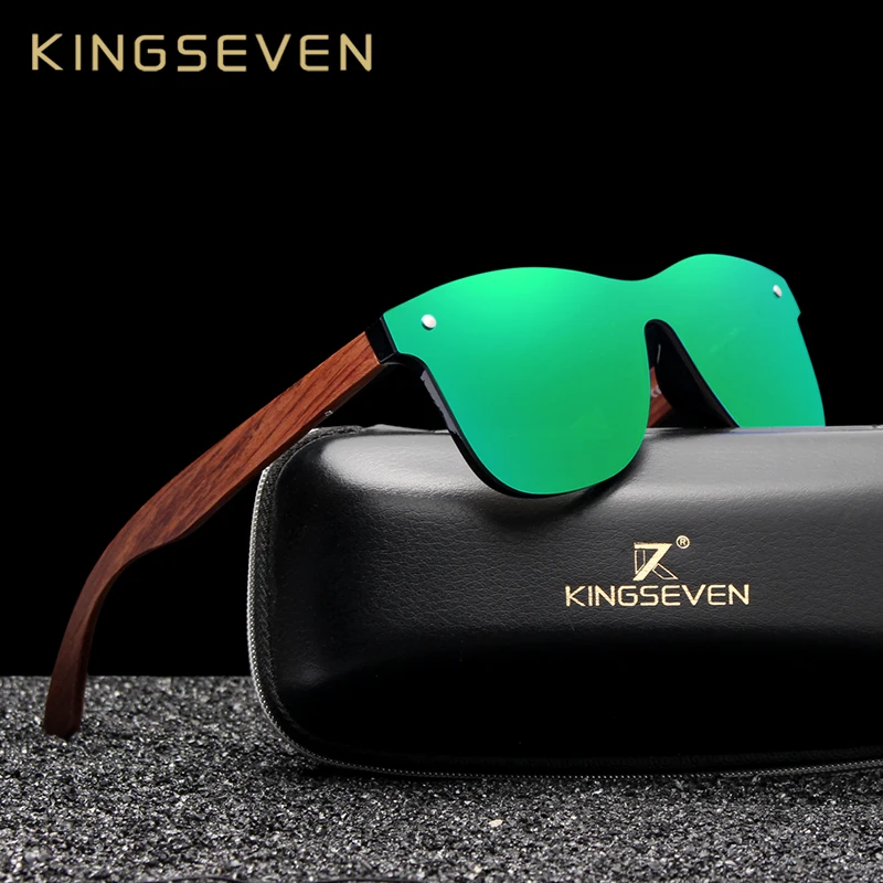Солнцезащитные очки KINGSEVEN с деревянными зеркальными линзами для мужчин и женщин