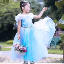 Платье принцессы Золушки для девочек детский праздничный костюм бабочки платья для девочек на день рождения красивые платья для маскарада на Рождество/Хэллоуин