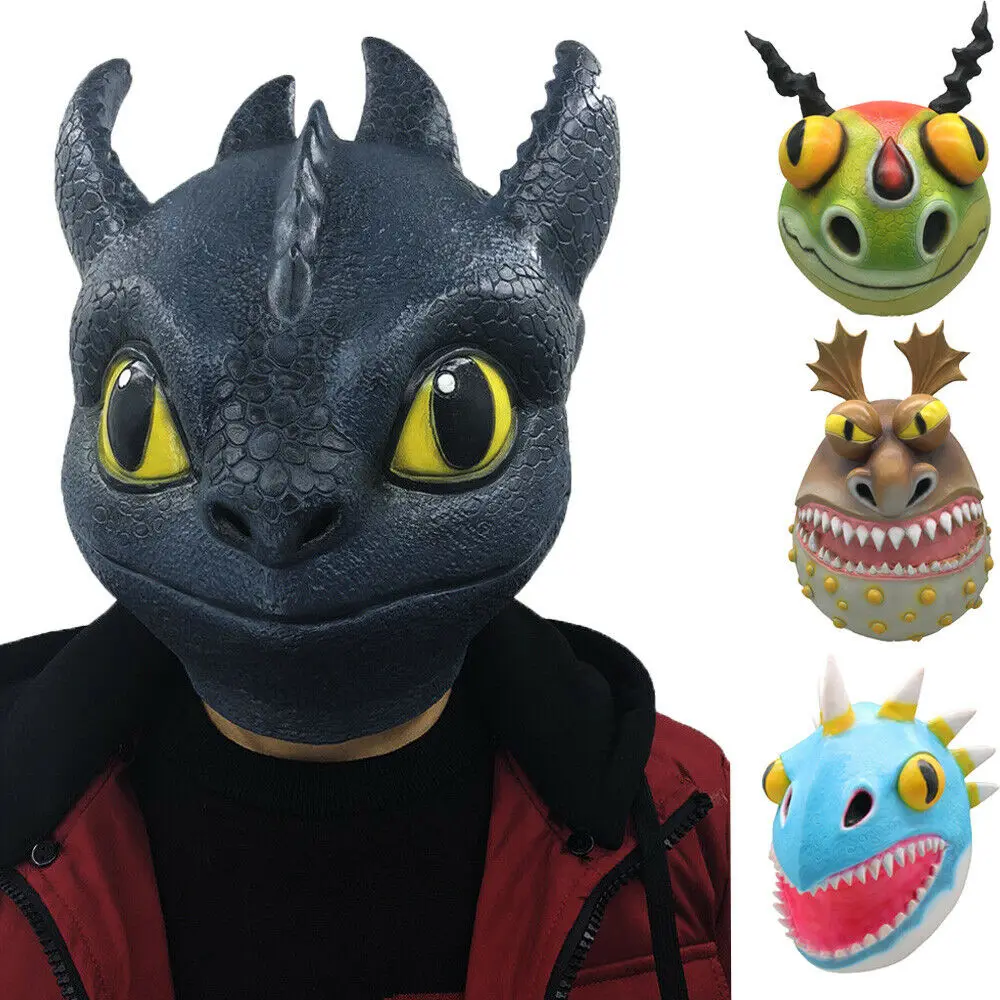 

How To Train Your Dragon Figure Model Mask Night Fury Cosplay Mask The Hidden World Toothless Masks Adult Carnival Party Helmet
