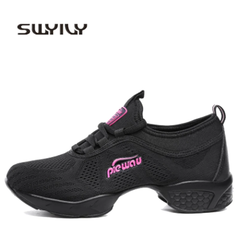 SWYIVY Women Dance Shoes Light Outdoor Sport Shoe 2019 Spring Summer New Lady Breathable Comfortable Modern Dance Shoes 41 Wedge