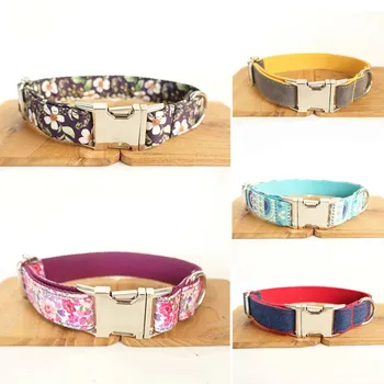

Luxury Flower Dog Collar Adjustable Dogs Collars and Harnesses Pet Neck Ornament with Metal Leash Ring