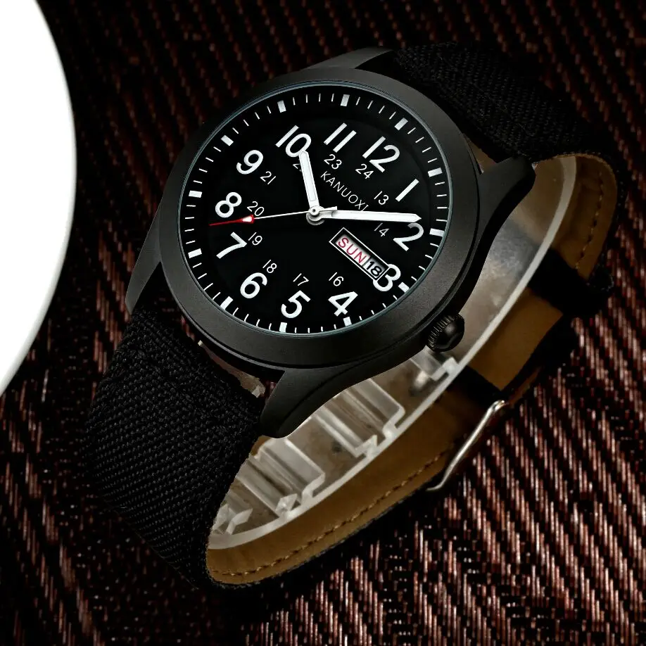 KANUOXI брендовые аналоговые кварцевые часы мужские водонепроницаемые Модные Повседневные спортивные часы мужские нейлоновые наручные часы Relogio Masculino