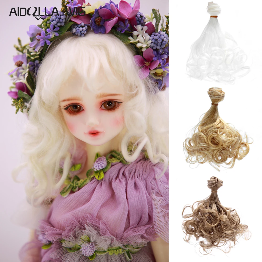 1pcs 15*100cm High Temperature Fiber Fashion Deep Spiral Curly Doll Hair Extensions for DIY 1/3