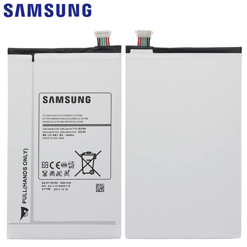 SAMSUNG оригинальный планшет батарея EB BT705FBE Замена для Samsung Galaxy Tab S 8 4 T700 T705 4900mAh