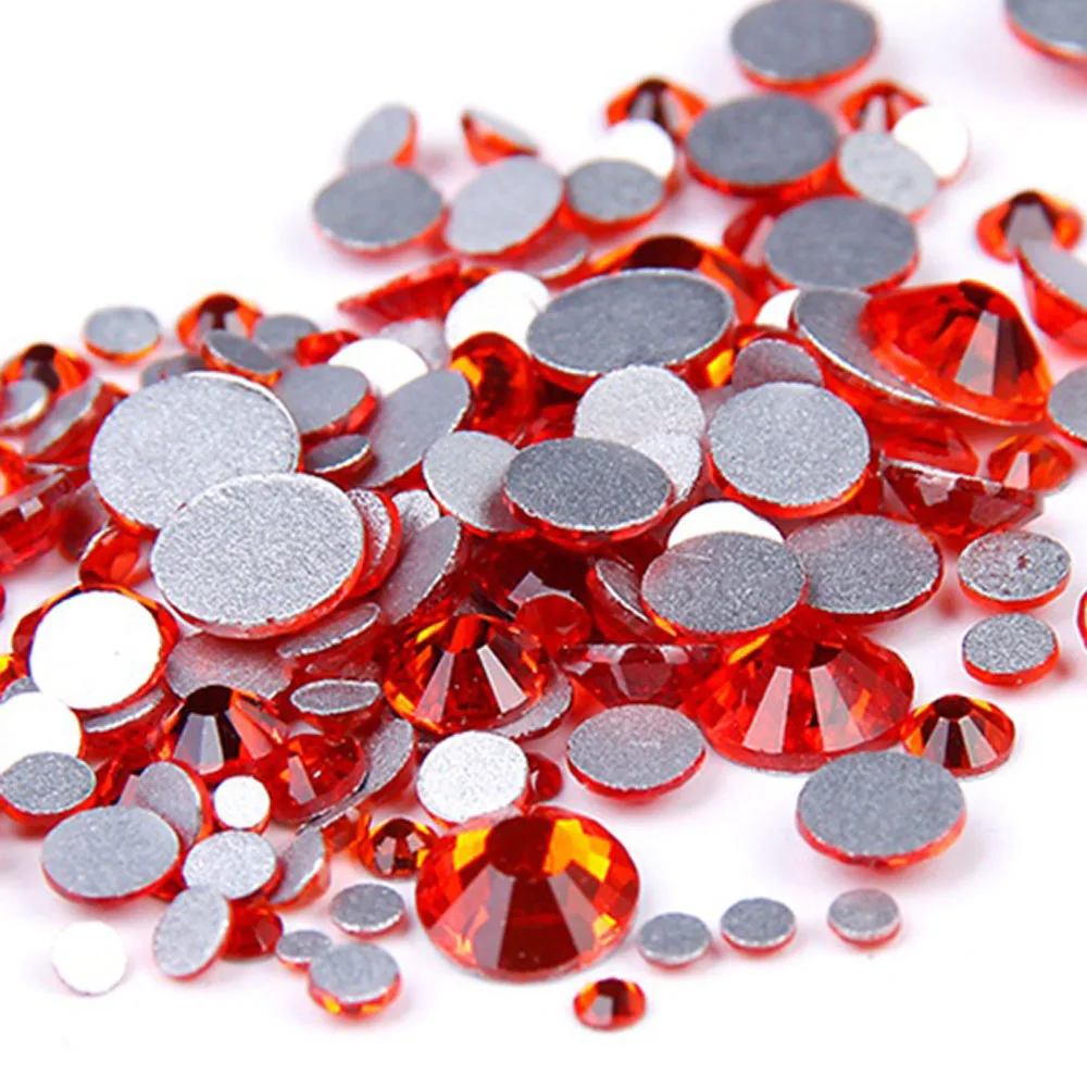 Nails Rhinestones 1000pcs Mix Size CrystalAB Glitter Crystals Strass Non Hotfix Glue On Nail Art Rhinestones For Nail Decoration