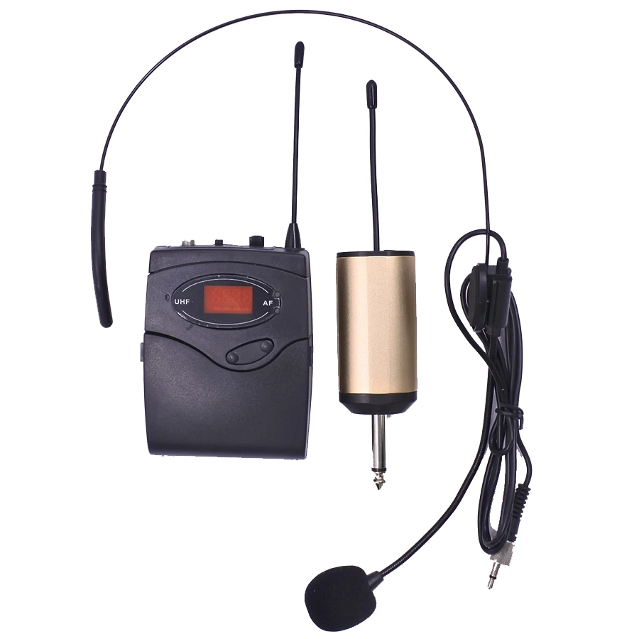 Portable karaoke headset collar lavalier wireless microphone system