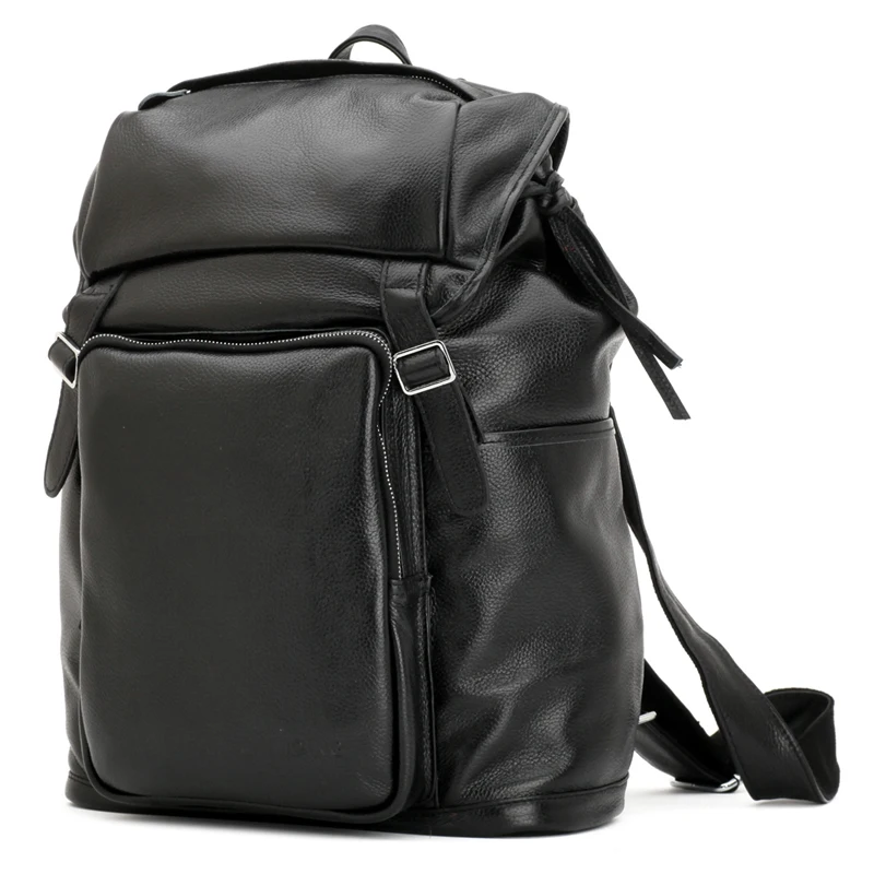 

TIDING Cowhide Backpacks For Men Casual Travel Rucksack Small Backpack 16" Computer Bag Leather 3067