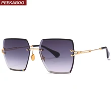 Женские солнцезащитные очки Peekaboo без оправы, градиентные линзы, серые, коричневые,, летние Оттенки для женщин, женские, uv400