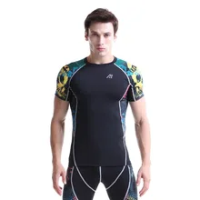 Для мужчин Футбол Джерси Быстрый Сухой бегунов спортивные компрессионные футболки Футбол Колготки тренажерный зал фитнес-спандекс тонкий Спортивный футболки