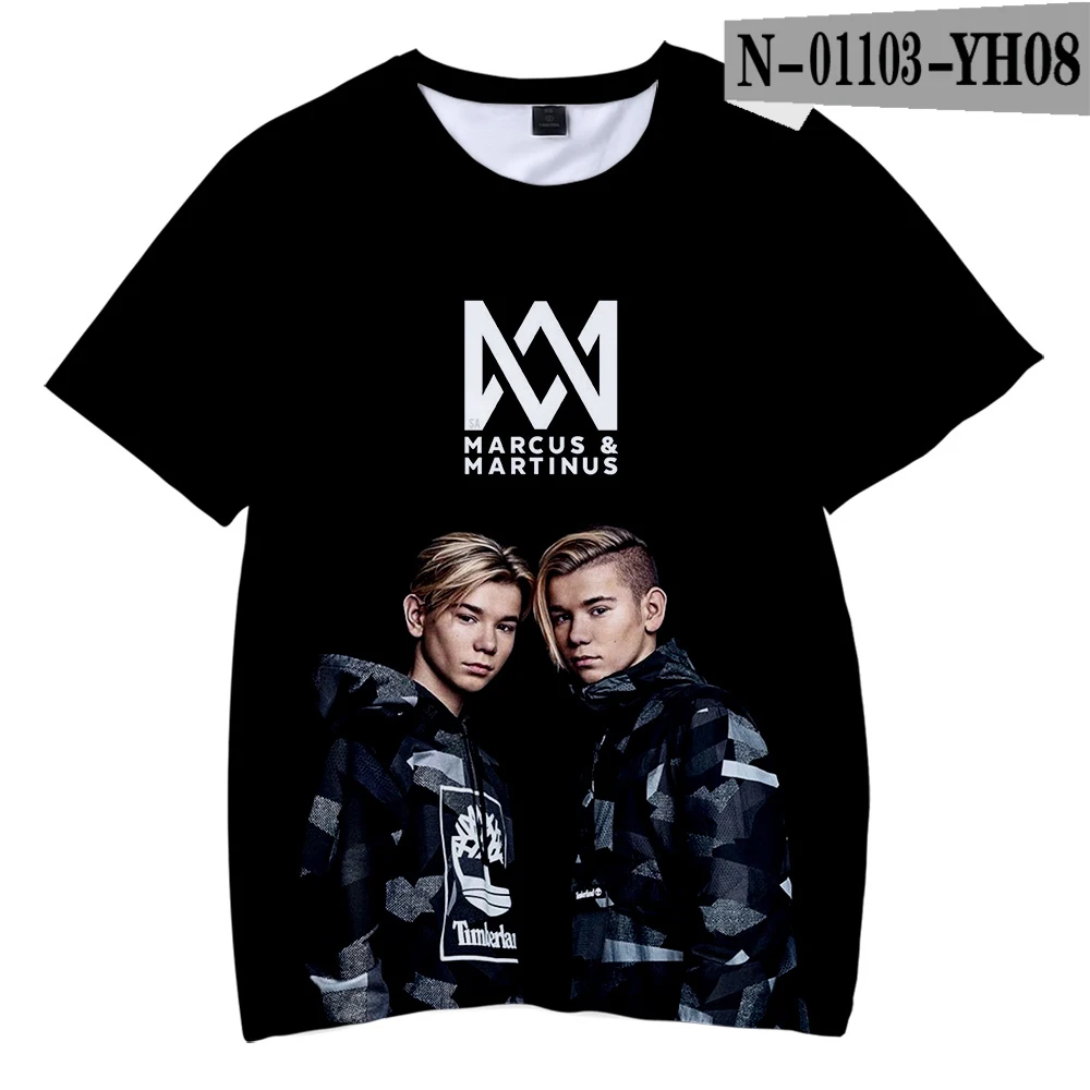 MARCUS& MARTINUS 3D печатных дети футболки K-POP модная летняя футболка с короткими рукавами Лидер продаж Повседневное уличная детская одежда, футболки - Цвет: Синий