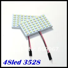 Светодиодная панель для автомобиля Белый свет 12 V светодиодный купол осветительная Светодиодная панель 48 Светодиодный PCB 3528SMD автомобильной гирлянда светодиодный ламп с T10 или Клинообразная основа