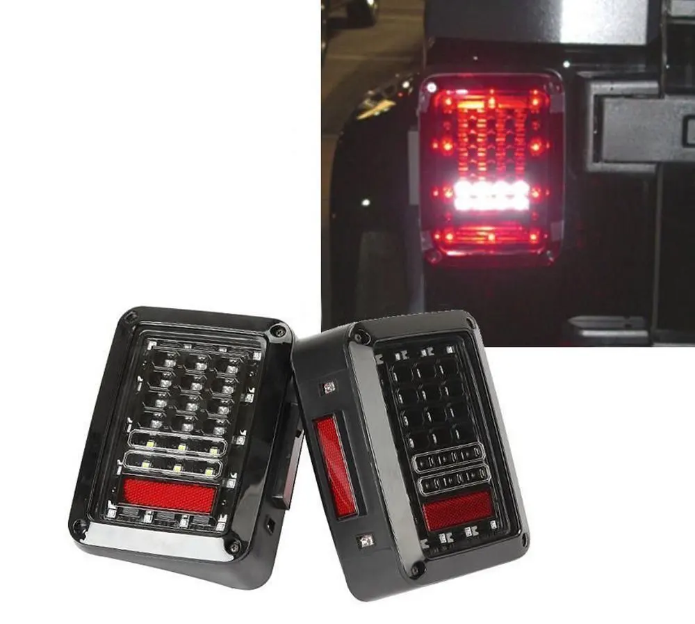 

1 Pair LED Reverse Brake Tail Lights With European Standard Plugs Car Light Replacement Light For JEEP WRANGLER JK 07-15