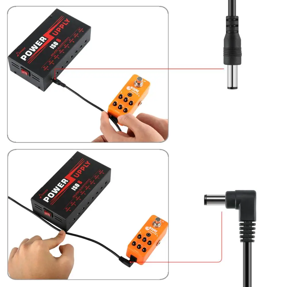 Donner 10 шт. гитарная педаль питания патч 60 см+ 80 см кабели постоянного тока шнуры гитарные эффекты педаль Силовой кабель Замена