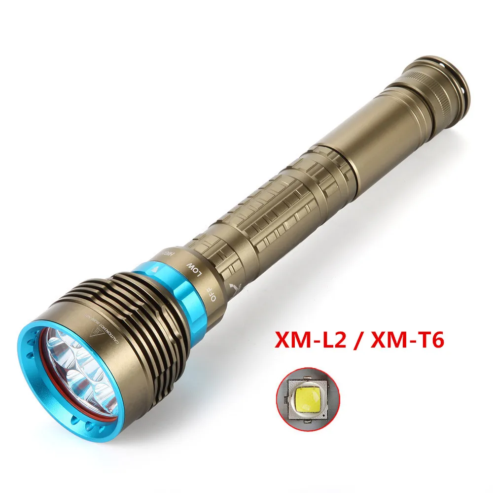 

7x XM-L L2 LED Professional Underwater Diving Flashlight 14000Lm Dive Torch Lighting Light Waterproof Lantern