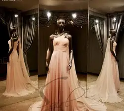 Бесплатная доставка 2015 новое модное платье vestido de festa торжественное платье с одним плечом длинное шифоновое элегантное выпускное платье