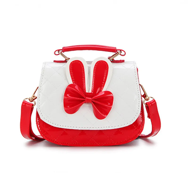

Raged Sheep New Style Bow Rabbit Luxury PU Handbag Cute Princess Children's Bag Single Shoulder Messenger Bag For Girls Designer